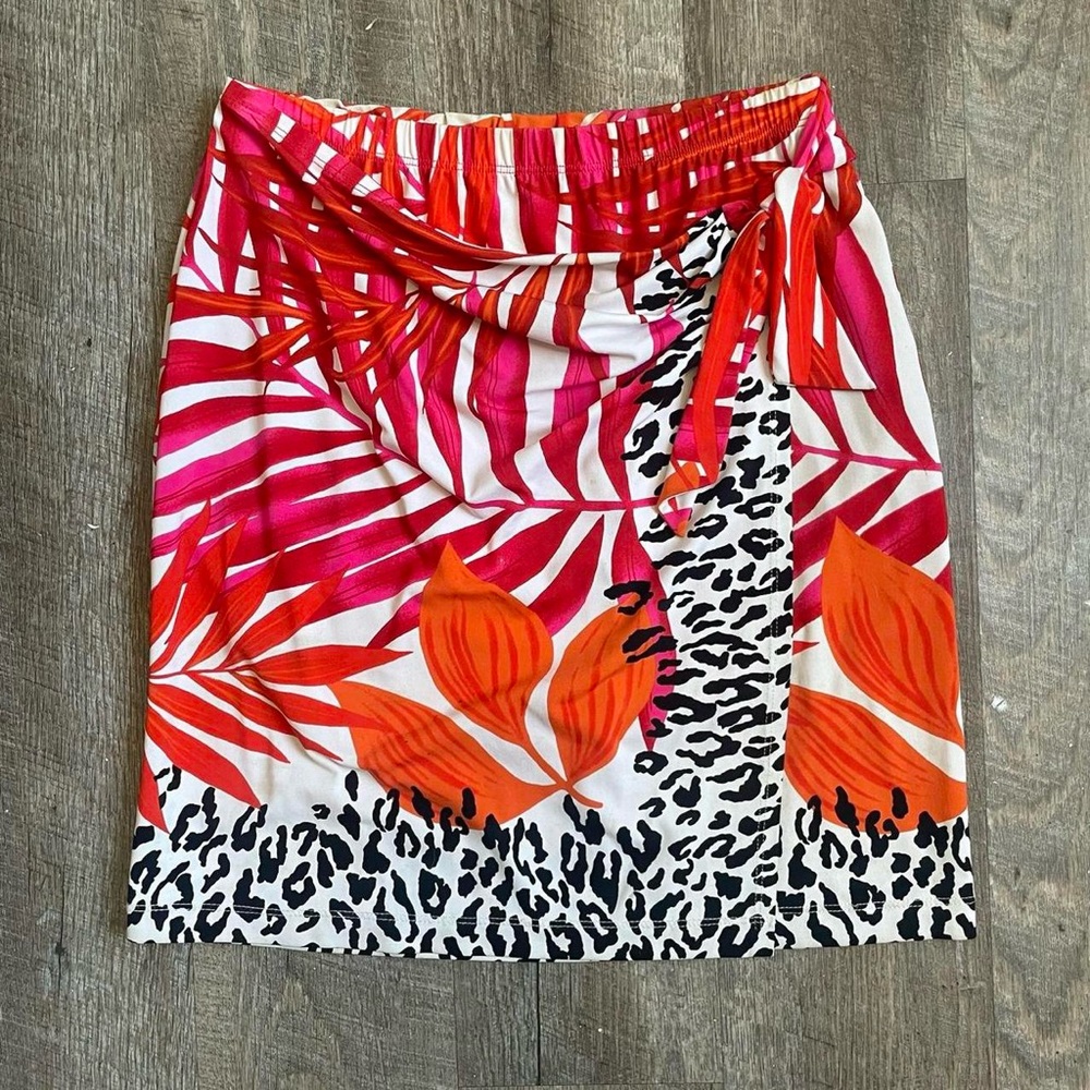 Cache cheetah printed wrap skirt size: XS